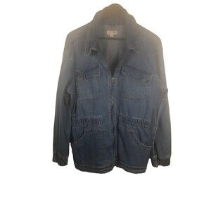Knox Rose Size Large Women's Utility Jacket Denim Blue Gropcore
